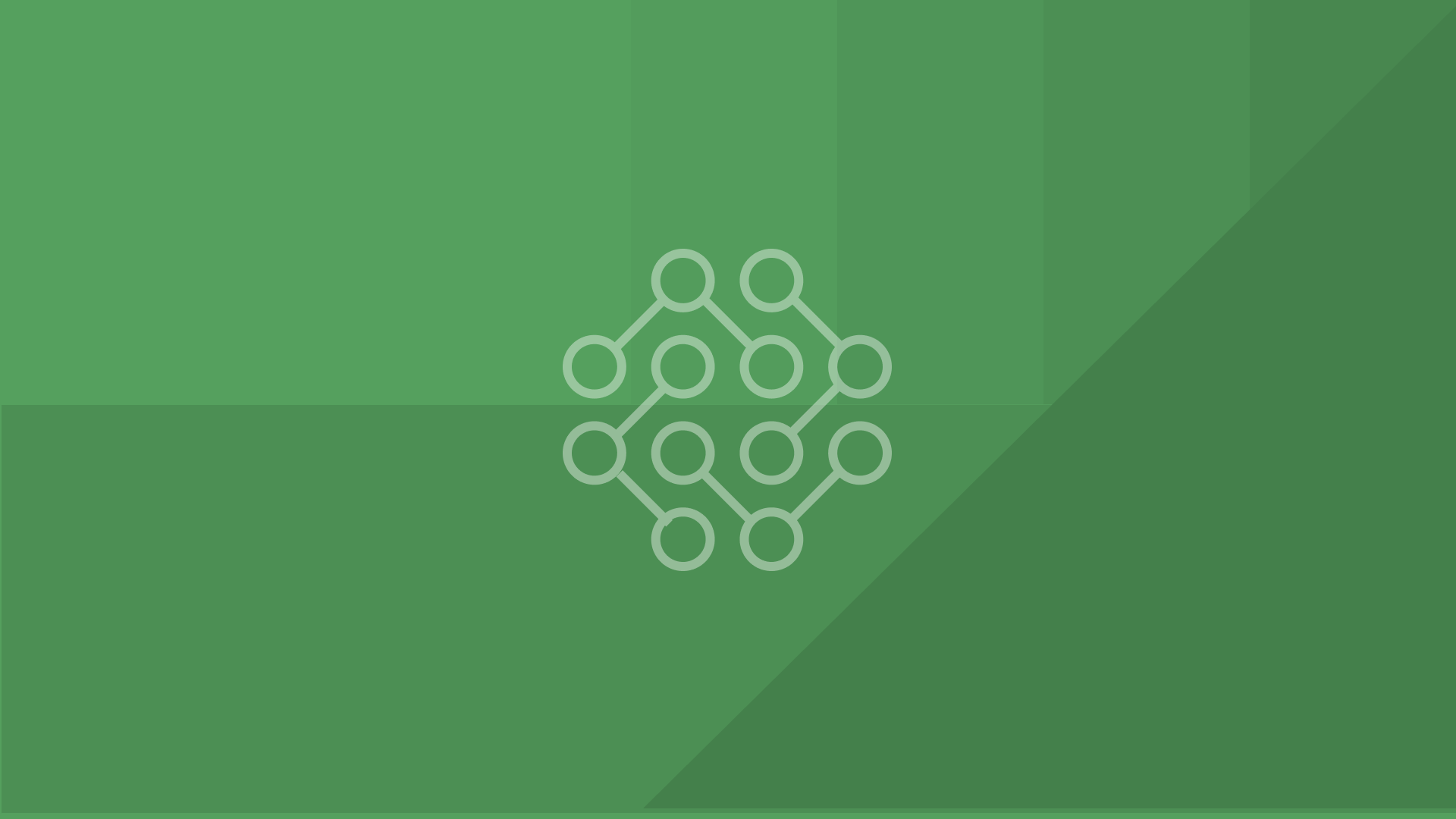 Molecule icon with a light green geometric background