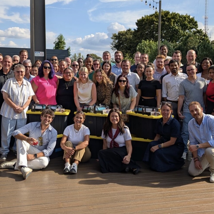 The OneTrust Corporate Functions team at a happy hour celebration after a training day